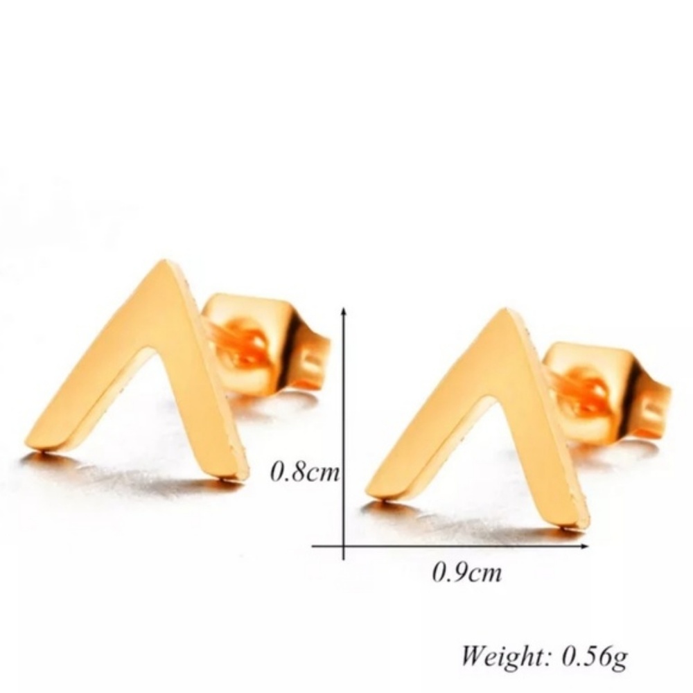 NWOT Dainty Stud Triangle Earrings - Picture 4 of 5